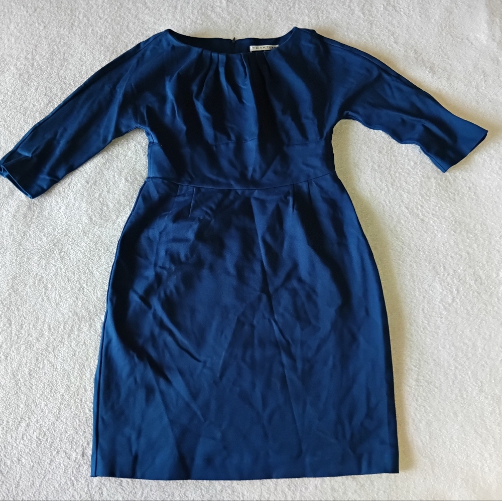 Trina Turk Sarafina Dress Midnight Blue. Long Sleeves. Size 12. NWT